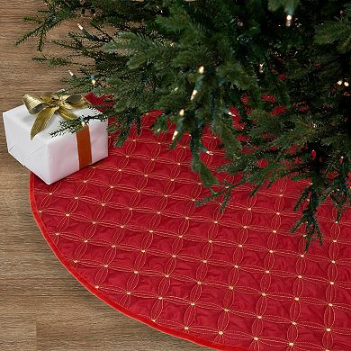 Northlight Round Quilted Christmas Tree Skirt - 72-inch