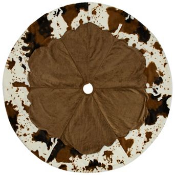 Northlight 48-Inch Faux Fur Trim Corduroy Christmas Tree Skirt
