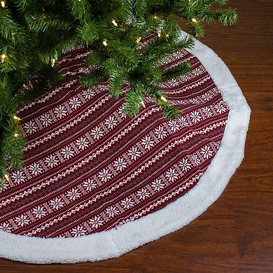 Northlight 48-Inch Knitted Snowflake Lodge Christmas Tree Skirt