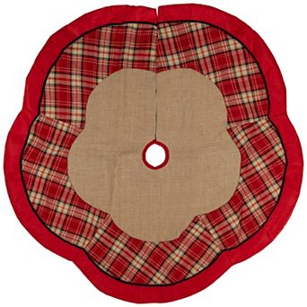 Northlight 48-Inch Burlap & Plaid Christmas Tree Skirt