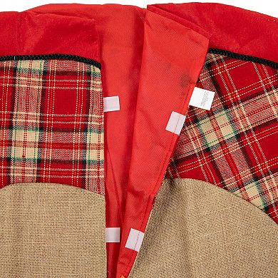 Northlight 48-Inch Burlap & Plaid Christmas Tree Skirt