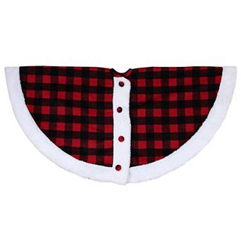 Northlight 48-Inch Buttoned Buffalo Plaid Christmas Tree Skirt