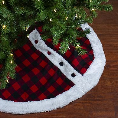 Northlight 48-Inch Buttoned Buffalo Plaid Christmas Tree Skirt
