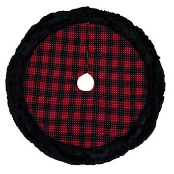 Northlight 48-Inch Buffalo Plaid with Polka Dots Christmas Tree Skirt