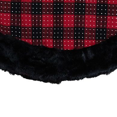 Northlight 48-Inch Buffalo Plaid with Polka Dots Christmas Tree Skirt