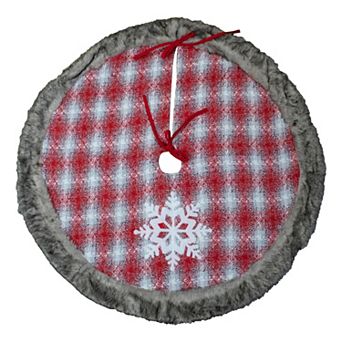 Northlight 48-Inch Snowflake Plaid Christmas Tree Skirt