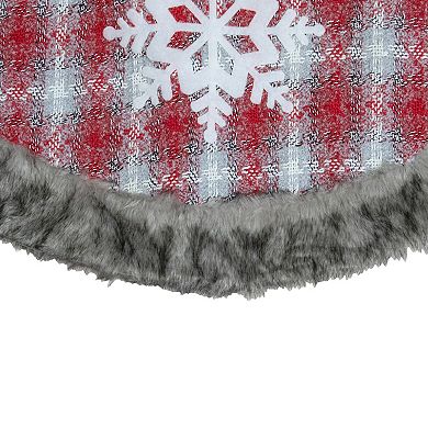 Northlight 48-Inch Snowflake Plaid Christmas Tree Skirt