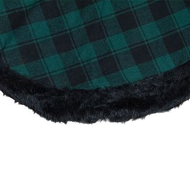 Northlight 48-Inch Green & Black Plaid Faux Fur Christmas Tree Skirt