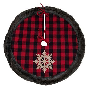 Northlight 48-Inch Burlap Snowflake Christmas Tree Skirt