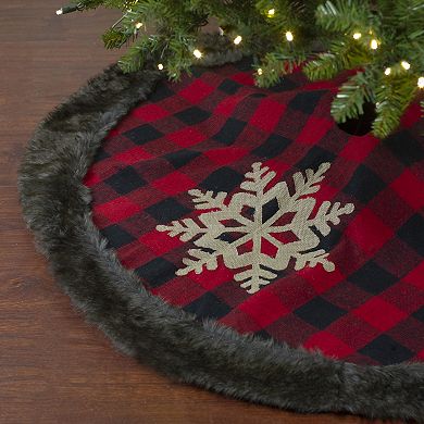 Northlight 48-Inch Burlap Snowflake Christmas Tree Skirt