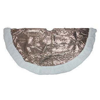 Northlight 48-Inch Paillette Sequins Brown Christmas Tree Skirt
