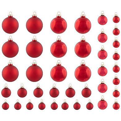 Northlight 40ct Shiny & Matte Glass Ball Christmas Ornament Set