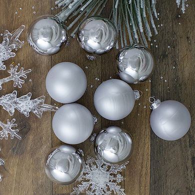 Northlight 2-Finish Glass Christmas Ball Ornaments 2.5-Inch 9-pk.