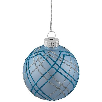 Northlight Glitter Glass Christmas Ornament Ball Set of 4