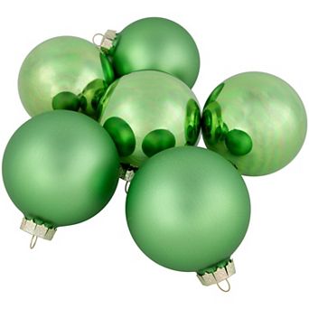 Northlight 6 ct Shiny & Matte Glass Ball Christmas Ornaments 3.25 Inches