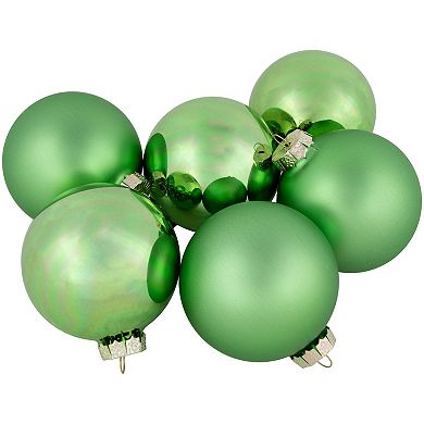 Northlight 6-ct. Shiny & Matte Glass Ball Christmas Ornaments 3.25 Inches