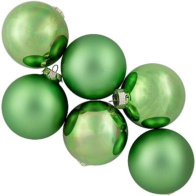 Northlight 6-ct. Shiny & Matte Glass Ball Christmas Ornaments 3.25 Inches