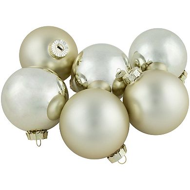 Northlight Gold 6ct 2-Finish Glass Ball Christmas Ornaments 3.25 Inches