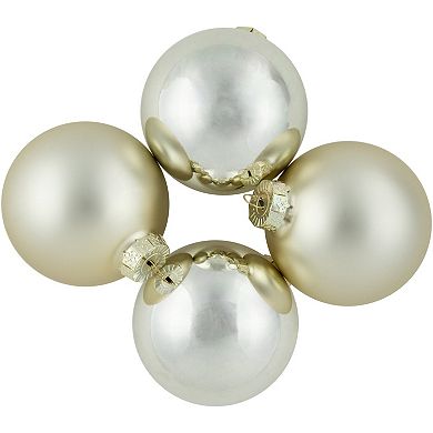 Northlight Gold 6ct 2-Finish Glass Ball Christmas Ornaments 3.25 Inches