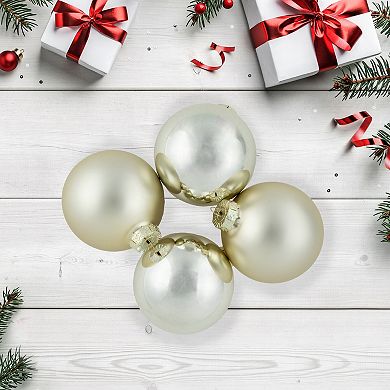 Northlight Gold 6ct 2-Finish Glass Ball Christmas Ornaments 3.25 Inches