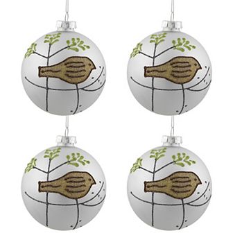 Northlight Glitter Bird Christmas Ornaments Set of 4