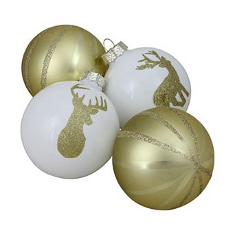 Northlight Deer 2-Finish Christmas Ornament Set 4 pk