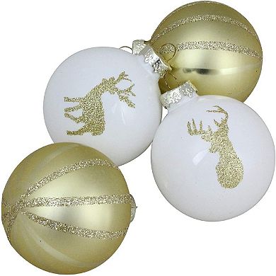 Northlight Deer 2-Finish Christmas Ornament Set 4-pk.