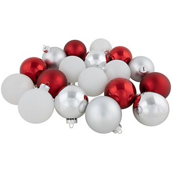 Northlight Glass Ball Christmas Ornament 72 ct Set 3.25-4 in Shiny & Matte Finish