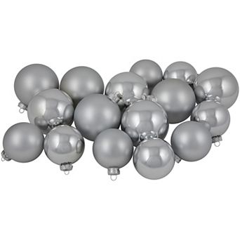 Northlight 2-Finish Christmas Glass Ball Ornaments 4-Inch & 3.25-Inch 72 pk