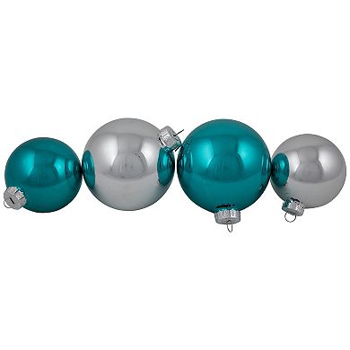 Northlight 2-Finish Glass Christmas Ornaments 4-Inch & 3.25-Inch 72-pk.