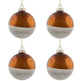 Northlight Dual Color Glass Christmas Ornaments 3.25 in 4 pk