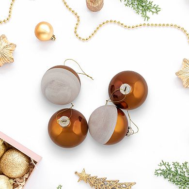 Northlight Dual Color Glass Christmas Ornaments 3.25 Inches 4-pk.