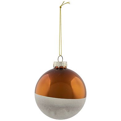 Northlight Dual Color Glass Christmas Ornaments 3.25 Inches 4-pk.