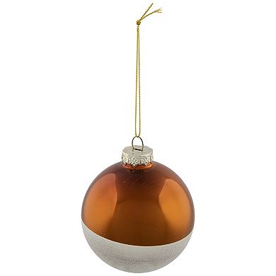 Northlight Dual Color Glass Christmas Ornaments 3.25 Inches 4-pk.