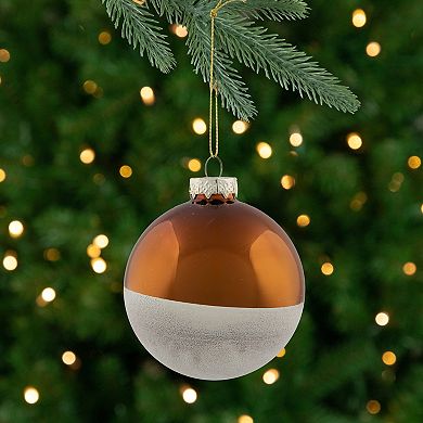 Northlight Dual Color Glass Christmas Ornaments 3.25 Inches 4-pk.