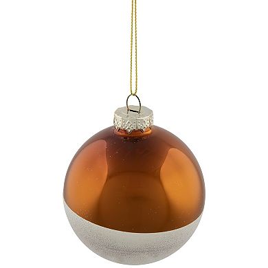 Northlight Dual Color Glass Christmas Ornaments 3.25 Inches 4-pk.