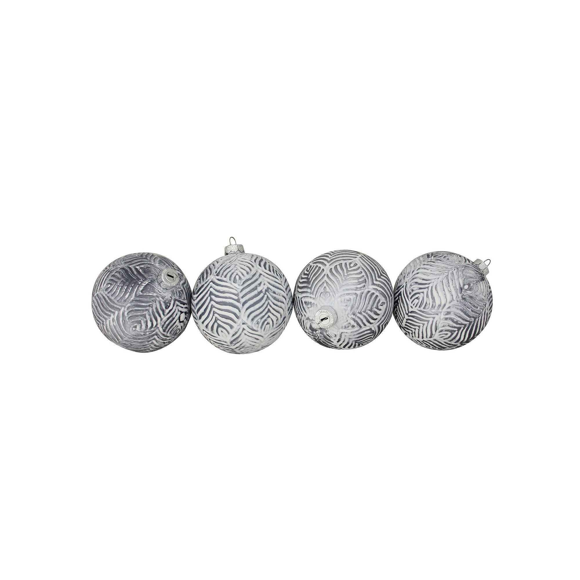 Northlight Embossed Leaves Glass Christmas Ornaments 4-pk.