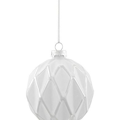 Northlight Embossed Diamond Glass Ball Christmas Ornaments 4-pk.