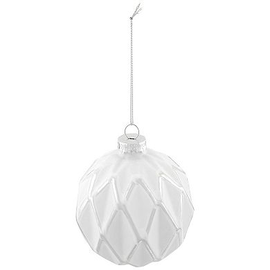 Northlight Embossed Diamond Glass Ball Christmas Ornaments 4-pk.