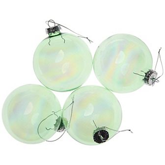 Northlight Iridescent Glass Christmas Ornaments 4 pk