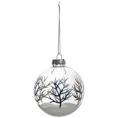 Northlight Winter Forest Glass Ball Christmas Ornaments 4-pk.