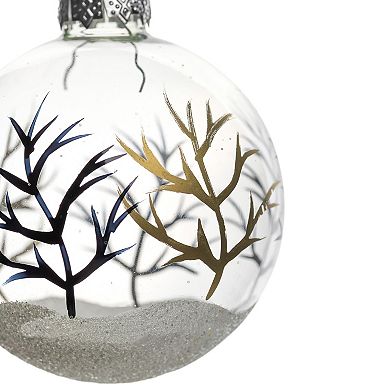 Northlight Winter Forest Glass Ball Christmas Ornaments 4-pk.