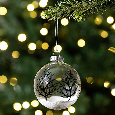 Northlight Winter Forest Glass Ball Christmas Ornaments 4-pk.