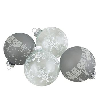 Northlight Glass Ball Christmas Ornament 4 pk