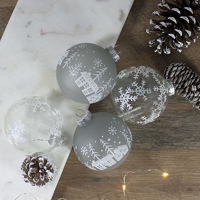 Northlight Glass Ball Christmas Ornament 4-pk.