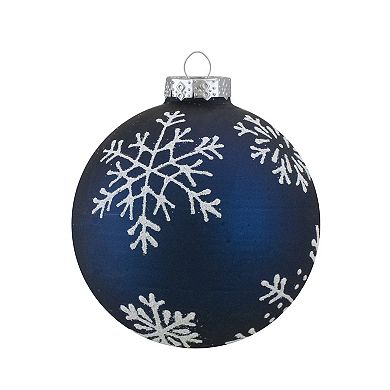 Northlight Glittered Snowflakes Glass Christmas Ornaments 4-pk.