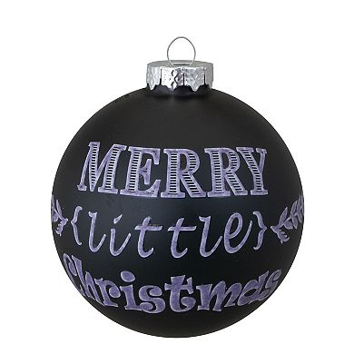 Northlight Merry Little Christmas Glass Ball Christmas Ornament 4-pk.