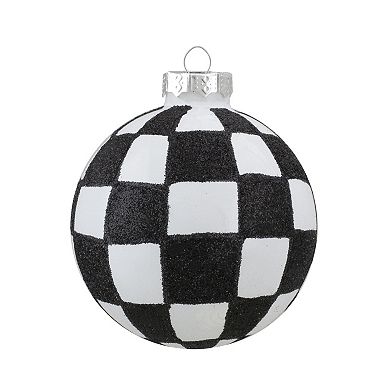 Northlight Zig Zag & Checkered Christmas Ornament Set 4-pk.