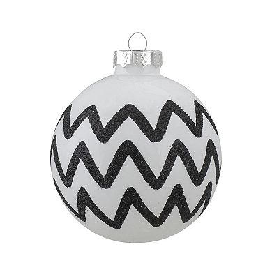 Northlight Zig Zag & Checkered Christmas Ornament Set 4-pk.