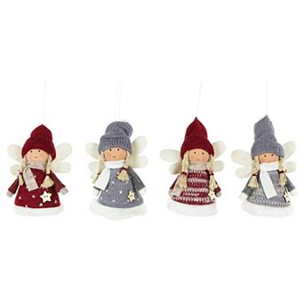 Northlight 4 pc Plush Angel Girl Christmas Ornament Set